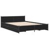 vidaXL Cadre de lit avec tiroirs sans matelas noir 135x190 cm