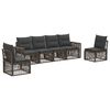 vidaXL Ensemble de canap&eacute; de jardin 6 pc Gris et Gris fonc&eacute; polyrotin