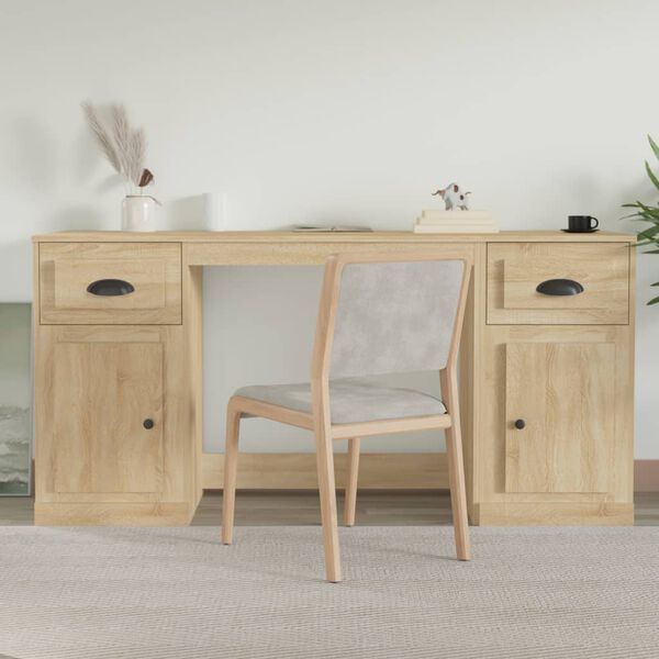 vidaXL Bureau avec armoire ch&ecirc;ne sonoma bois d'ing&eacute;nierie