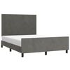 vidaXL Cadre de lit sans matelas gris fonc&eacute; 140x200 cm velours