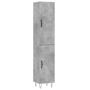 vidaXL Buffet haut Gris b&eacute;ton 34,5x34x180 cm Bois d'ing&eacute;nierie