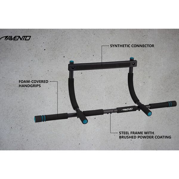 Avento Barre de fitness de porte Acier