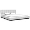 vidaXL Lit avec matelas &agrave; m&eacute;moire de forme Blanc Similicuir 140x200 cm