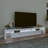 vidaXL Meuble TV avec lumi&egrave;res LED Blanc brillant 230x36,5x40 cm