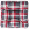 vidaXL Coussin de palette motif &agrave; carreaux rouge 60x60x12 cm tissu