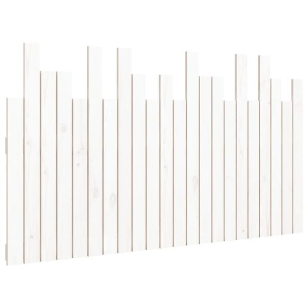 vidaXL T&ecirc;te de lit murale Blanc 140x3x80 cm Bois massif de pin