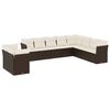 vidaXL Salon de jardin 10 pcs avec coussins marron r&eacute;sine tress&eacute;e