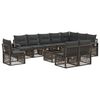 vidaXL Ensemble de canap&eacute; de jardin 11 pc Gris polyrotin
