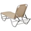 vidaXL Chaise longue aluminium et textil&egrave;ne cr&egrave;me