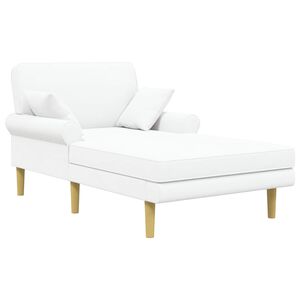 vidaXL M&eacute;ridienne Blanc Tissu
