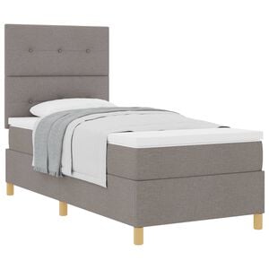 vidaXL Lit &agrave; ressorts avec matelas Taupe 80 x 200 cm tissu