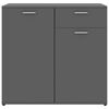 vidaXL Buffet Gris 80x36x75 cm Bois d'ingénierie