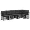 vidaXL Ensemble de canap&eacute; de jardin avec coussin 6 pcs Noir polyrotin