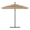 vidaXL Parasol de jardin avec LED et m&acirc;t en acier marron 246x246x230cm