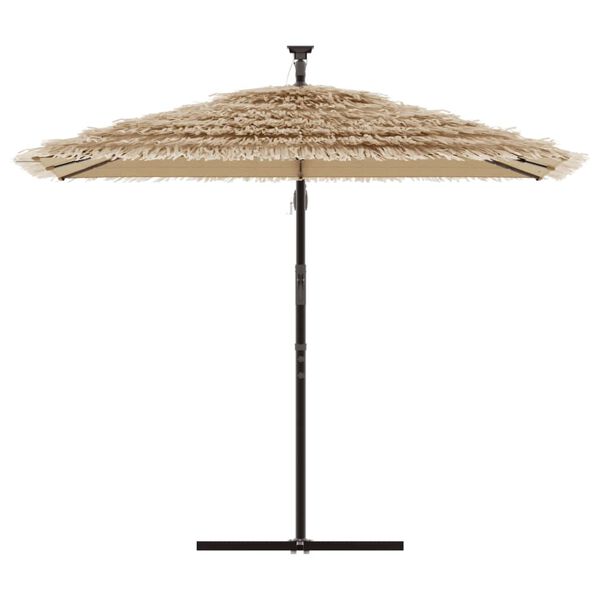 vidaXL Parasol de jardin avec LED et m&acirc;t en acier marron 246x246x230cm