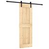 vidaXL Porte coulissante Naturel et noir 70 x 210 cm