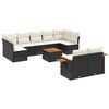 vidaXL Salon de jardin 10 pcs avec coussins noir r&eacute;sine tress&eacute;e