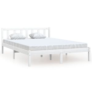 vidaXL Cadre de lit sans matelas blanc bois massif 120x200 cm