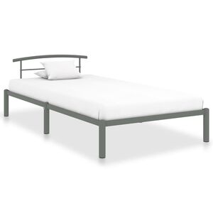 vidaXL Cadre de lit sans matelas gris m&eacute;tal 100x200 cm