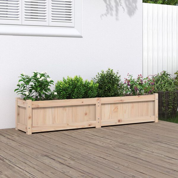 vidaXL Jardinière 150x31x31 cm bois de pin massif