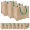 vidaXL Sacs en jute 10 Naturel et vert 26 x 22 x 14 cm