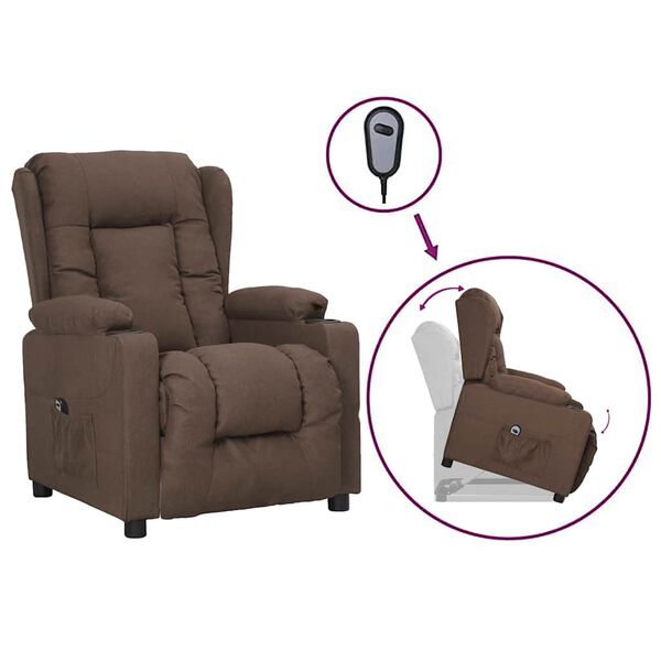 vidaXL Fauteuil Taupe Tissu
