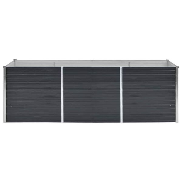 vidaXL Lit surélevé de jardin Anthracite 240x80x77 cm Acier galvanisé
