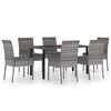 vidaXL Ensemble &agrave; manger de jardin 7 pcs R&eacute;sine tress&eacute;e Gris
