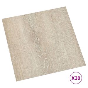 vidaXL Dalles de plancher autoadh&eacute;sives 20 pcs PVC 1,86 m&sup2; beige