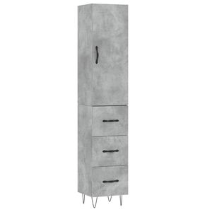 vidaXL Buffet haut Gris b&eacute;ton 34,5x34x180 cm Bois d'ing&eacute;nierie