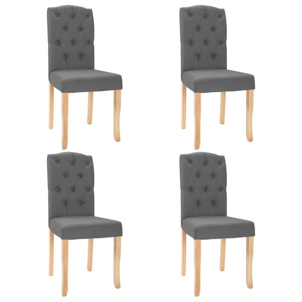 vidaXL Chaises à manger lot de 4 gris foncé tissu