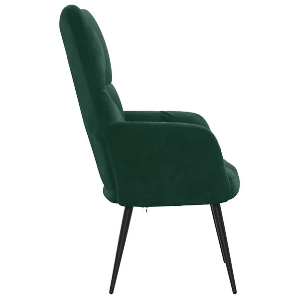 vidaXL Chaise de relaxation Vert fonc&eacute; Velours