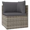 vidaXL Canap&eacute; d'angle de jardin et coussin Gris 57x57x56 cm Poly rotin