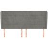 vidaXL Tête de lit avec oreilles Gris clair 183x23x118/128 cm Velours