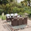 vidaXL Ensemble à manger de jardin et coussins 7 pcs marron poly rotin