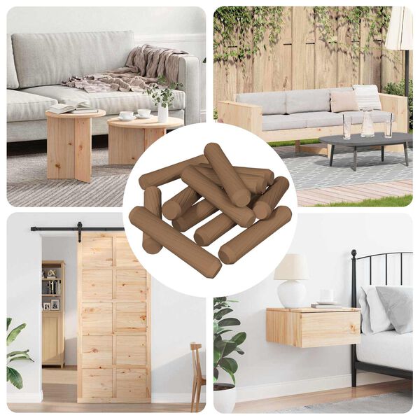 vidaXL Chevilles en bois 18000 pcs Marron Bois massif