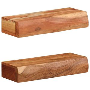 vidaXL &Eacute;tag&egrave;res murales 2 pcs 40x17x8 cm bois massif d'acacia