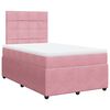 vidaXL Sommier &agrave; lattes de lit avec matelas rose 120x190 cm velours