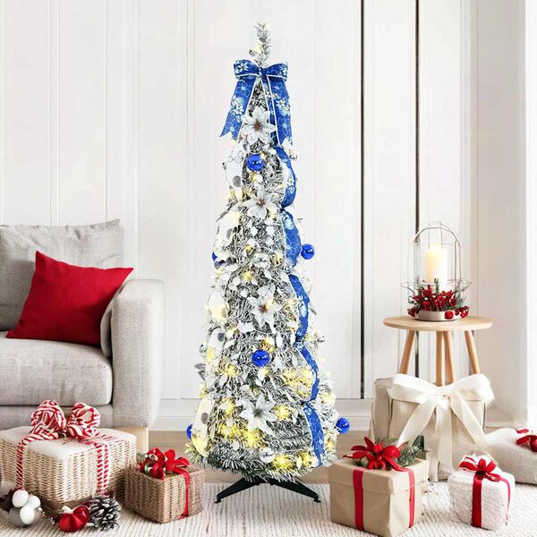 vidaXL Sapin de No&euml;l artificiel avec 100 LED Blanc 150 cm PVC