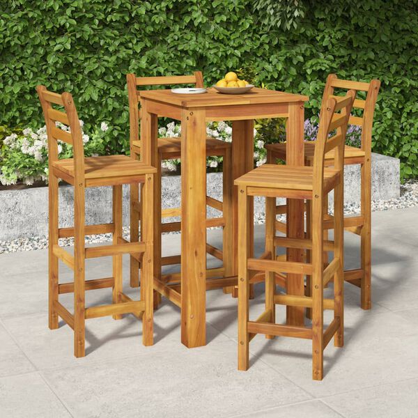 vidaXL Ensemble de bar de jardin 5 pcs bois d'acacia solide