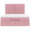 VidaXL Cadre de lit ottoman avec matelas rose 140x200 cm velours