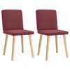 vidaXL Chaises &agrave; manger lot de 2 rouge bordeaux tissu
