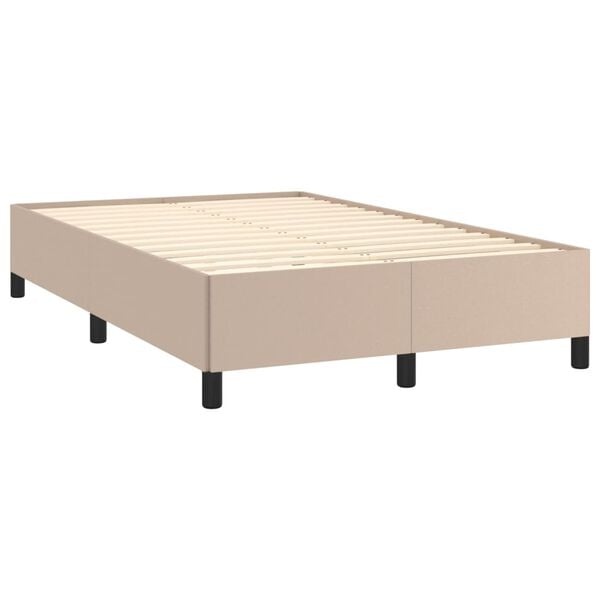 vidaXL Sommier &agrave; lattes de lit matelas cappuccino 120x190cm similicuir
