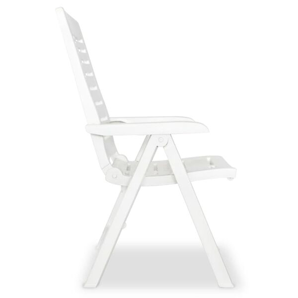 vidaXL lot de 2 Chaises inclinables de jardin Plastique Blanc