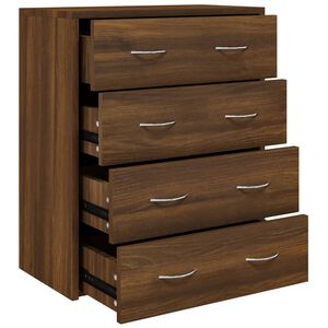 vidaXL Buffet avec 4 tiroirs 60x30,5x71 cm Ch&ecirc;ne marron