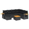 vidaXL Salon de jardin 8 pcs avec coussins noir r&eacute;sine tress&eacute;e