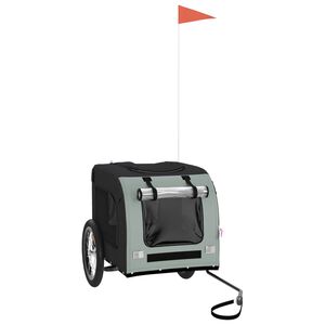 vidaXL Remorque de v&eacute;lo pour animaux de compagnie noir et gris