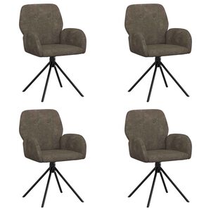 vidaXL Chaises de salle &agrave; manger pivotantes 4 pc Simili daim