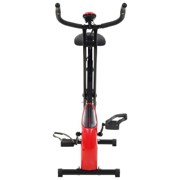 vidaXL Vélo d'appartement magnétique et mesure du pouls Noir et rouge
