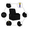 vidaXL Fauteuil inclinable de massage &eacute;lectrique Noir Tissu